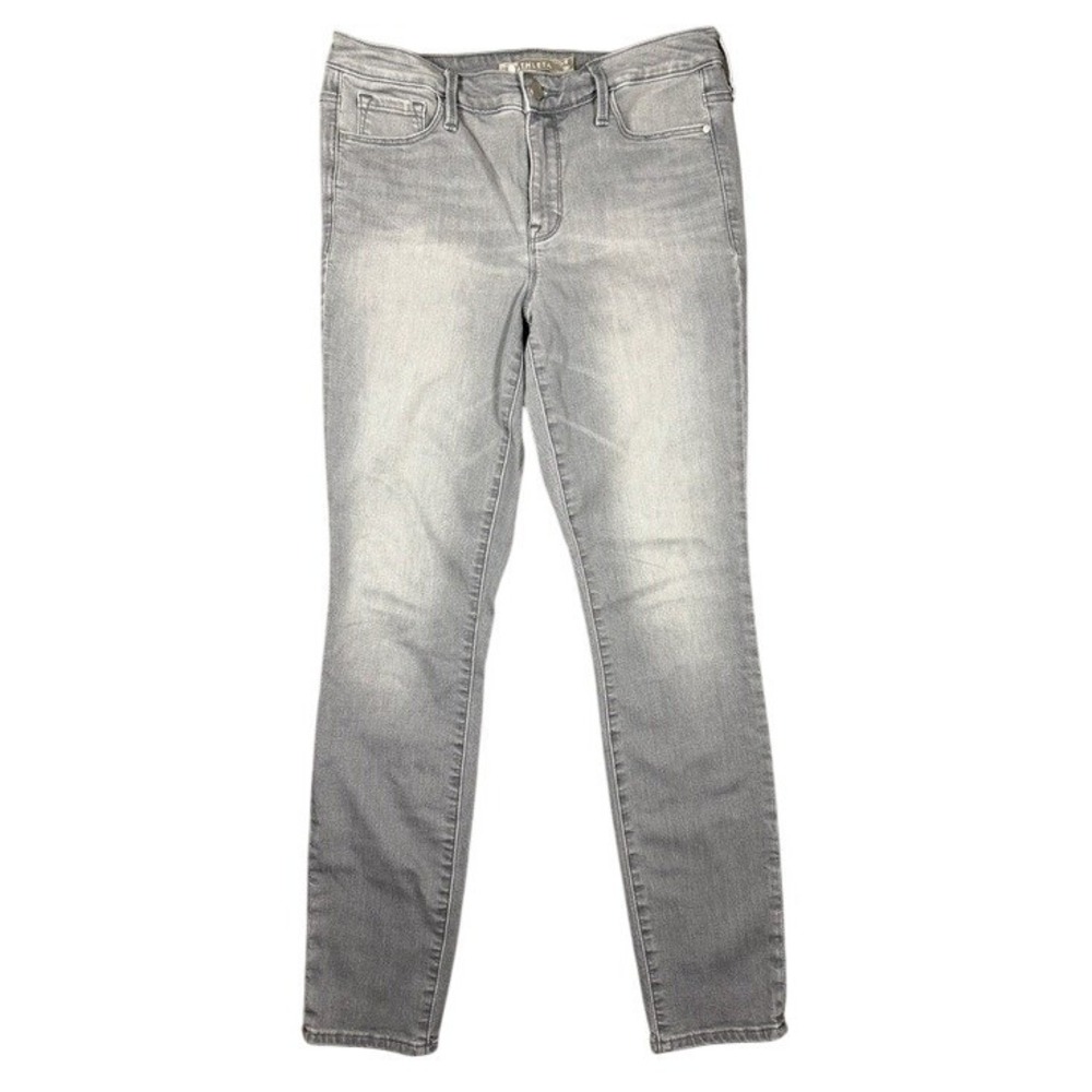 Athleta Womens Gray Skinny Jeans Mid Rise Stretch Denim Pants Size 8 RN 54023